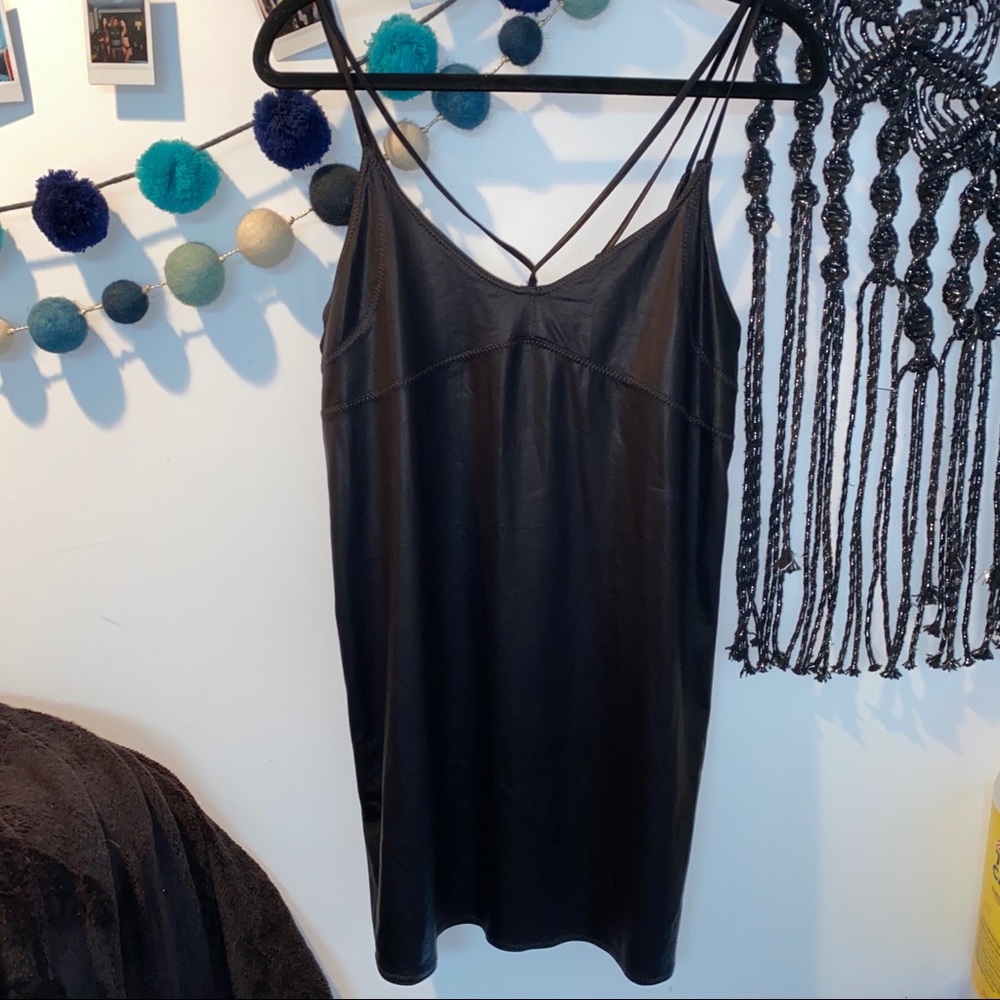 Faux leather dress
